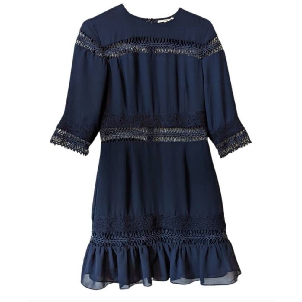 Revolve Tularosa Asher Lace trimmed Mini-dress Blue  size Medium